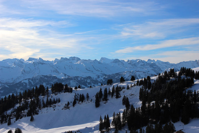 Sicht von der Rigi Richtung Zentralschweizer Alpen